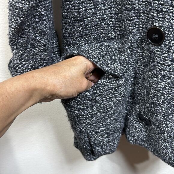 (W3) Free People Loose Fit Biker Jacket Wool Blend with Belt Loops Black, Sz S - Picture 6 of 10